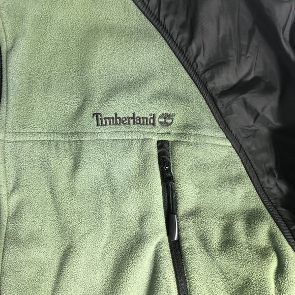 Timberland Fleece Jacket Men's Olive Green Long Sleeve Full Zip Sz L Ski a20 - Picture 4 of 7